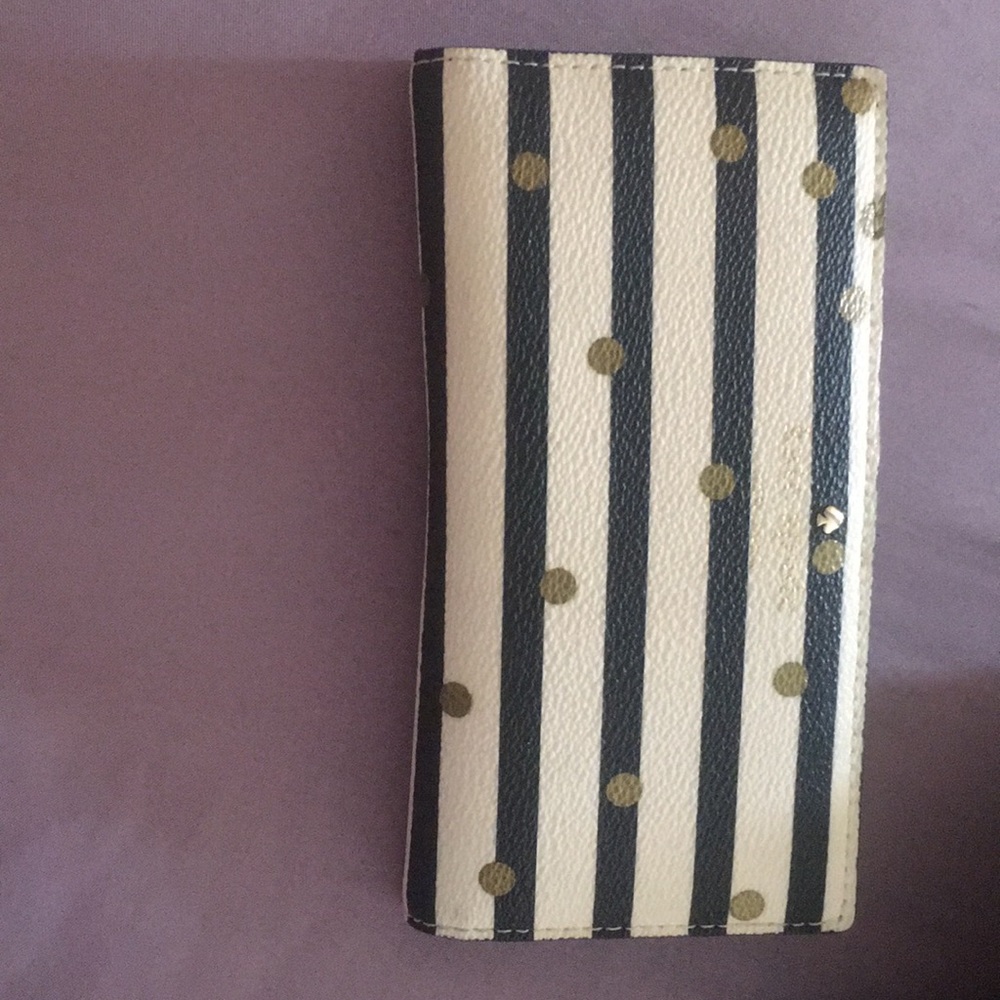 Gold and navy blue Kate spade wallet